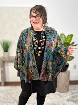 Rapti Fashion Cashmere Reversible Buckle Shawl, Flower Dots Olive Multi - Statement Boutique