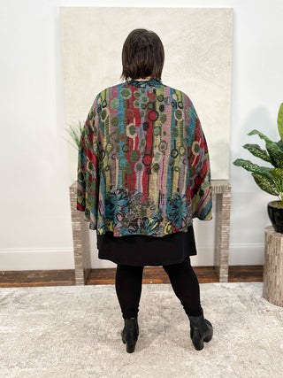 Rapti Fashion Cashmere Reversible Buckle Shawl, Flower Dots Olive Multi - Statement Boutique