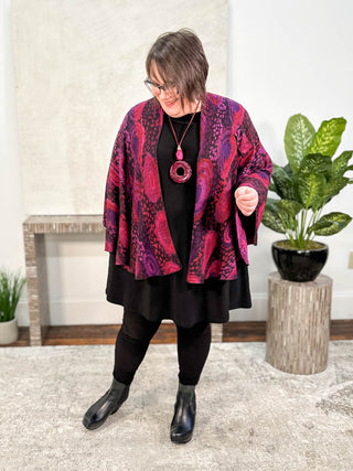 Rapti Fashion Cashmere Reversible Buckle Shawl, Galaxy Swirl Magenta Multi - Statement Boutique