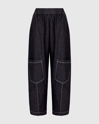 Alembika Papaya Relaxed Pants, Black Denim - Statement Boutique