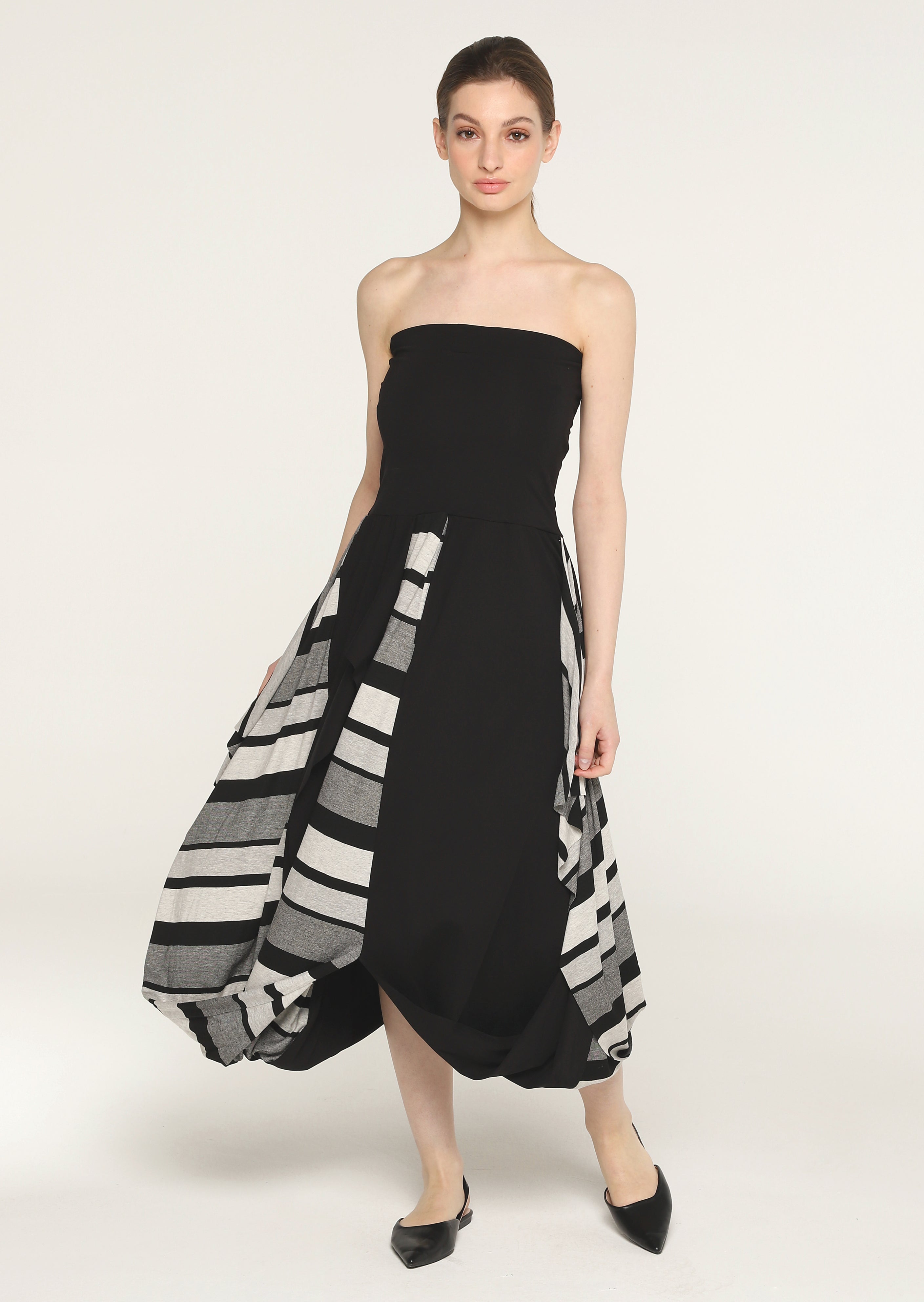 Igor Dobranic Elvira Dress/Skirt, Black Stripe - Statement Boutique