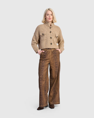 Alembika Python Wide Leg Stretch Jeans, Boa - Statement Boutique