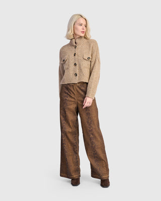 Alembika Trucker Cardigan, Sand - Statement Boutique