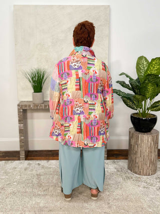 Shana Crushed Mix Media Shirt, Vase - Statement Boutique
