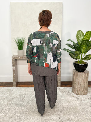 Shana Euro Crush Ruche Hem Pant, Slate - Statement Boutique