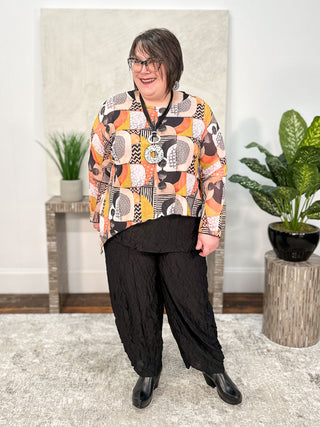 Shana Euro Crush Ruche Hem Pant, Black - Statement Boutique