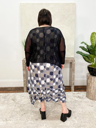 Shana Asymmetric Solid Mesh Topper, Black - Statement Boutique