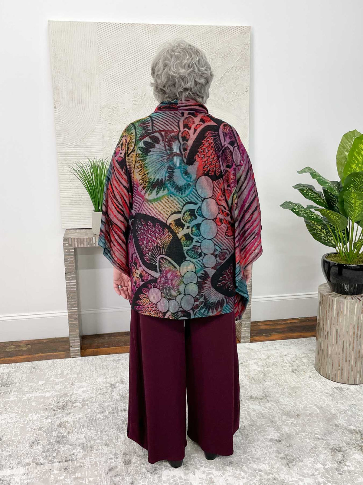 Shana Burnout Poncho Top, Multi - Statement Boutique