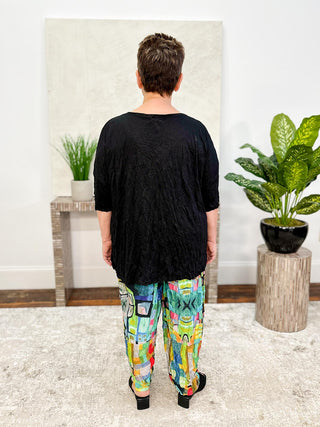 Shana Euro Crush Ruche Hem Pant, Green House - Statement Boutique