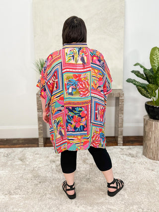 Shana Oversized Shirt Tunic, Pink - Statement Boutique