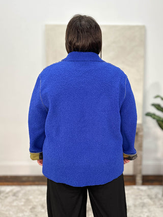 Shana Sueded Reversible Jacket, Blue/Multi - Statement Boutique