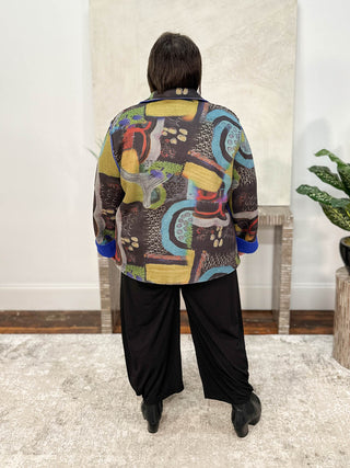Shana Sueded Reversible Jacket, Blue/Multi - Statement Boutique