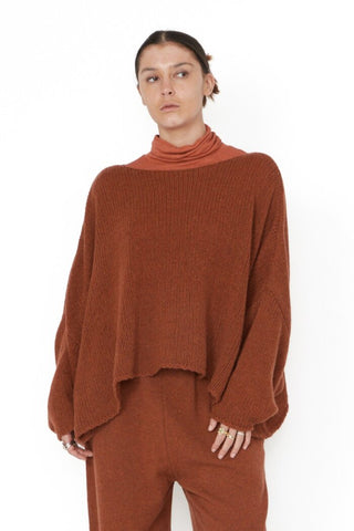 Boxy Cropped Sweater, Spice