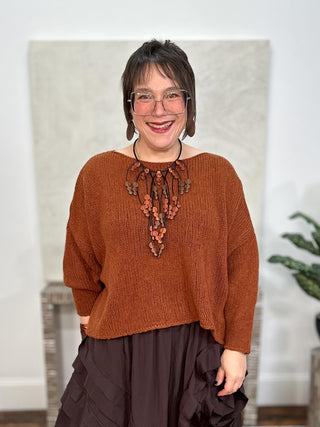 Boxy Cropped Sweater, Spice