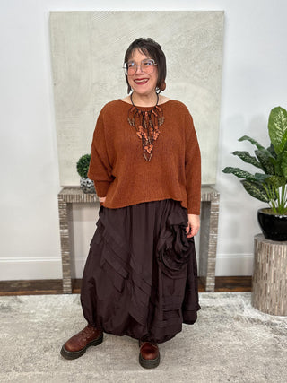 Boxy Cropped Sweater, Spice