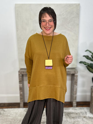 French Terry Oversize Top, Ambra