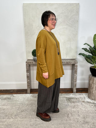French Terry Oversize Top, Ambra