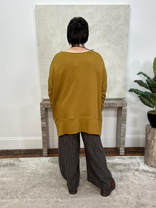 French Terry Oversize Top, Ambra