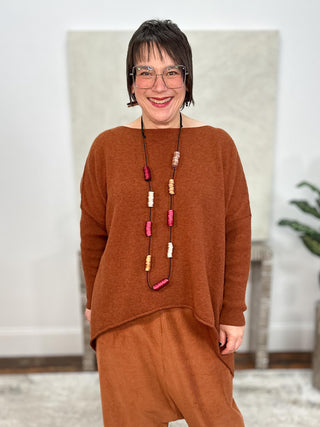 Hi Lo Oversized Sweater, Spice