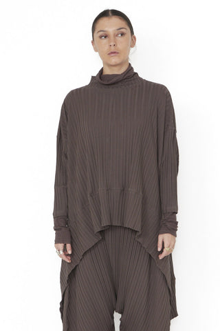 Ribbed Knit Oversize Top, Moro