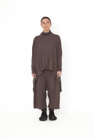 Ribbed Knit Oversize Top, Moro