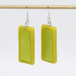 Sylca Designs Sloan Rectangle Earrings, Lime - Statement Boutique