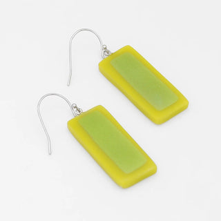 Sylca Designs Sloan Rectangle Earrings, Lime - Statement Boutique
