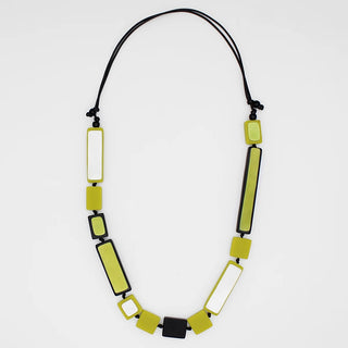 Sylca Designs Sloan Rectangle Necklace, Lime - Statement Boutique