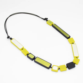 Sylca Designs Sloan Rectangle Necklace, Lime - Statement Boutique