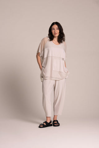 Sympli Fusion Split Back Tunic, Cashew - Statement Boutique