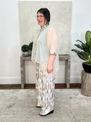 Sympli Barely Serena Shirt, Cashew/Riverstone - Statement Boutique