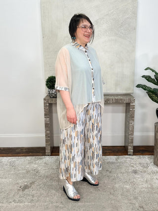 Sympli Barely Serena Shirt, Cashew/Riverstone - Statement Boutique