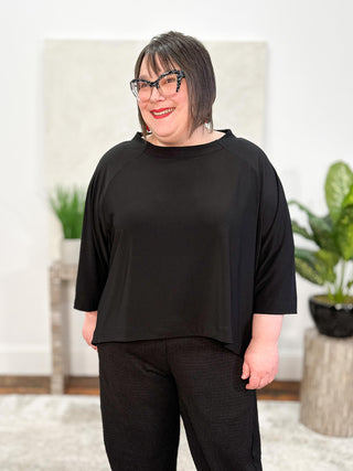 Sympli Breezy Raglan Top, Black - Statement Boutique