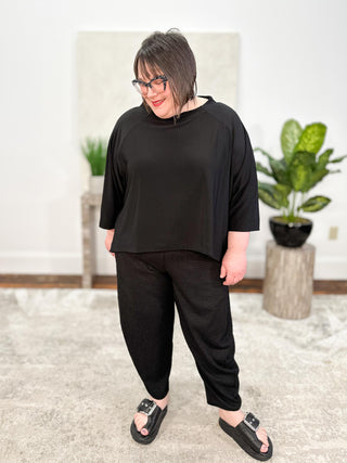 Breezy Raglan Top, Black