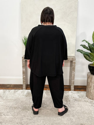 Sympli Pop Narrow Barrel Pant, Black - Statement Boutique