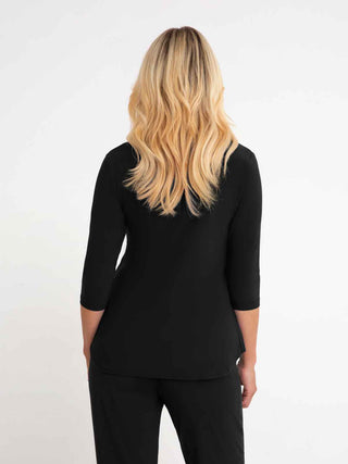 Sympli Go To Classic T Relax, 3/4 Sleeve, Black - Statement Boutique