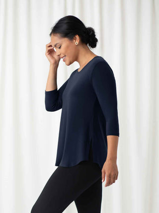 Sympli Go To Classic T Relax, 3/4 Sleeve, Navy - Statement Boutique