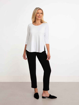 Sympli Go To Classic T Relax, 3/4 Sleeve, White - Statement Boutique