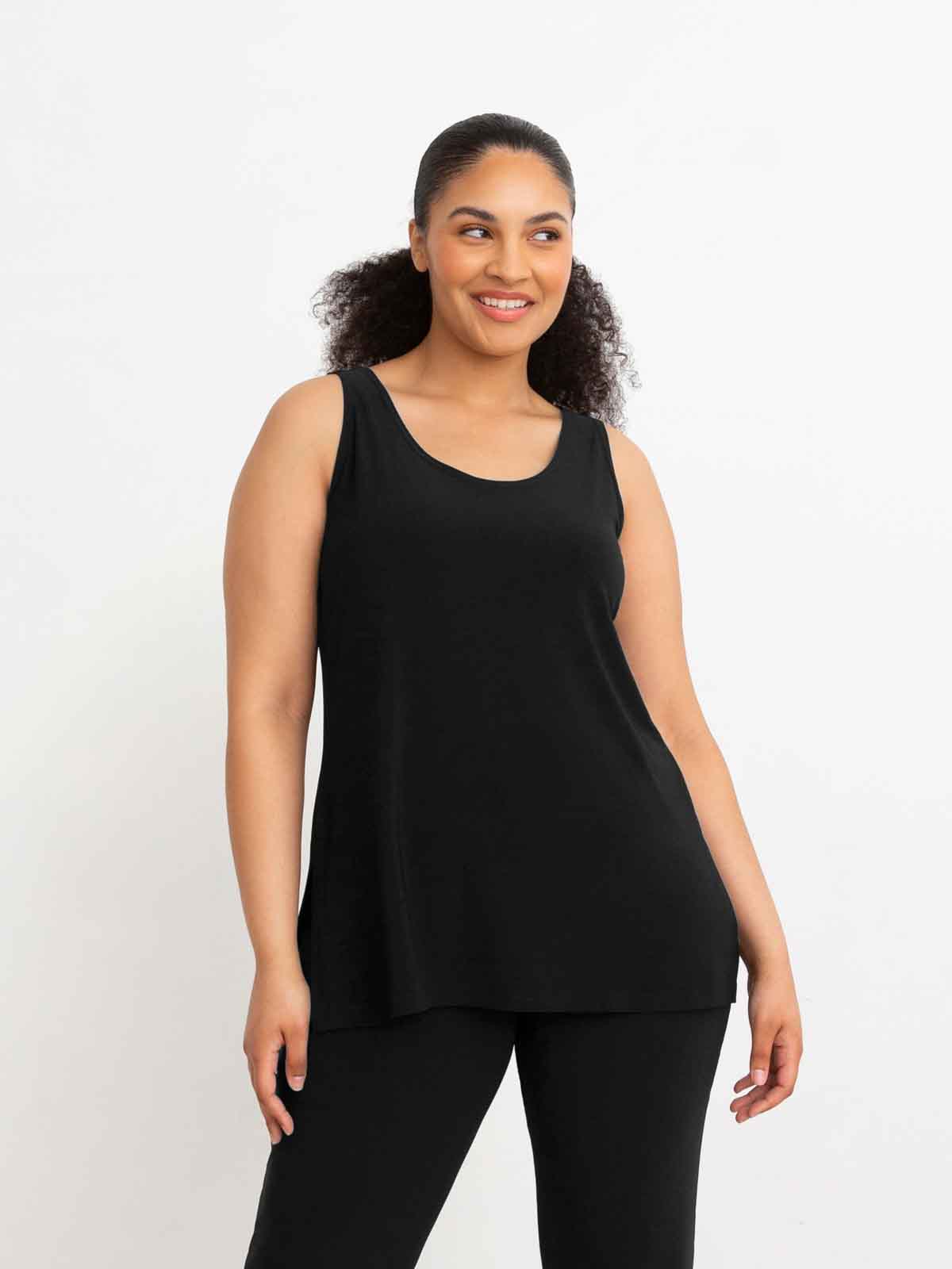 Sympli Go To Tank Relax, Black - Statement Boutique