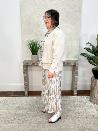 Sympli Hey Honey Reversible Lined Shrug, Cashew/Riverstone - Statement Boutique