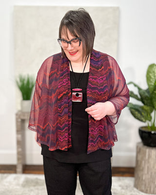 Sympli Mezza Luna Cardigan, Mesh, Digital Agate - Statement Boutique