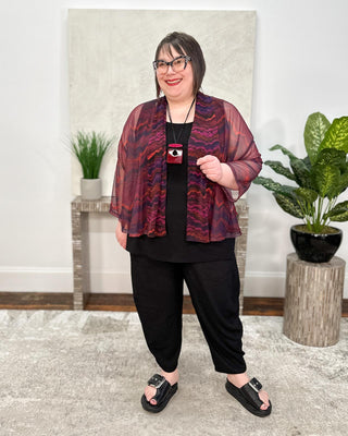 Sympli Mezza Luna Cardigan, Mesh, Digital Agate - Statement Boutique