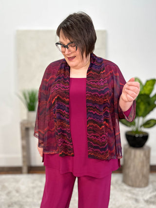 Sympli Mezza Luna Cardigan, Mesh, Digital Agate - Statement Boutique
