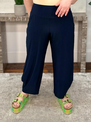 Sympli Narrow Lantern Pant, Navy - Statement Boutique