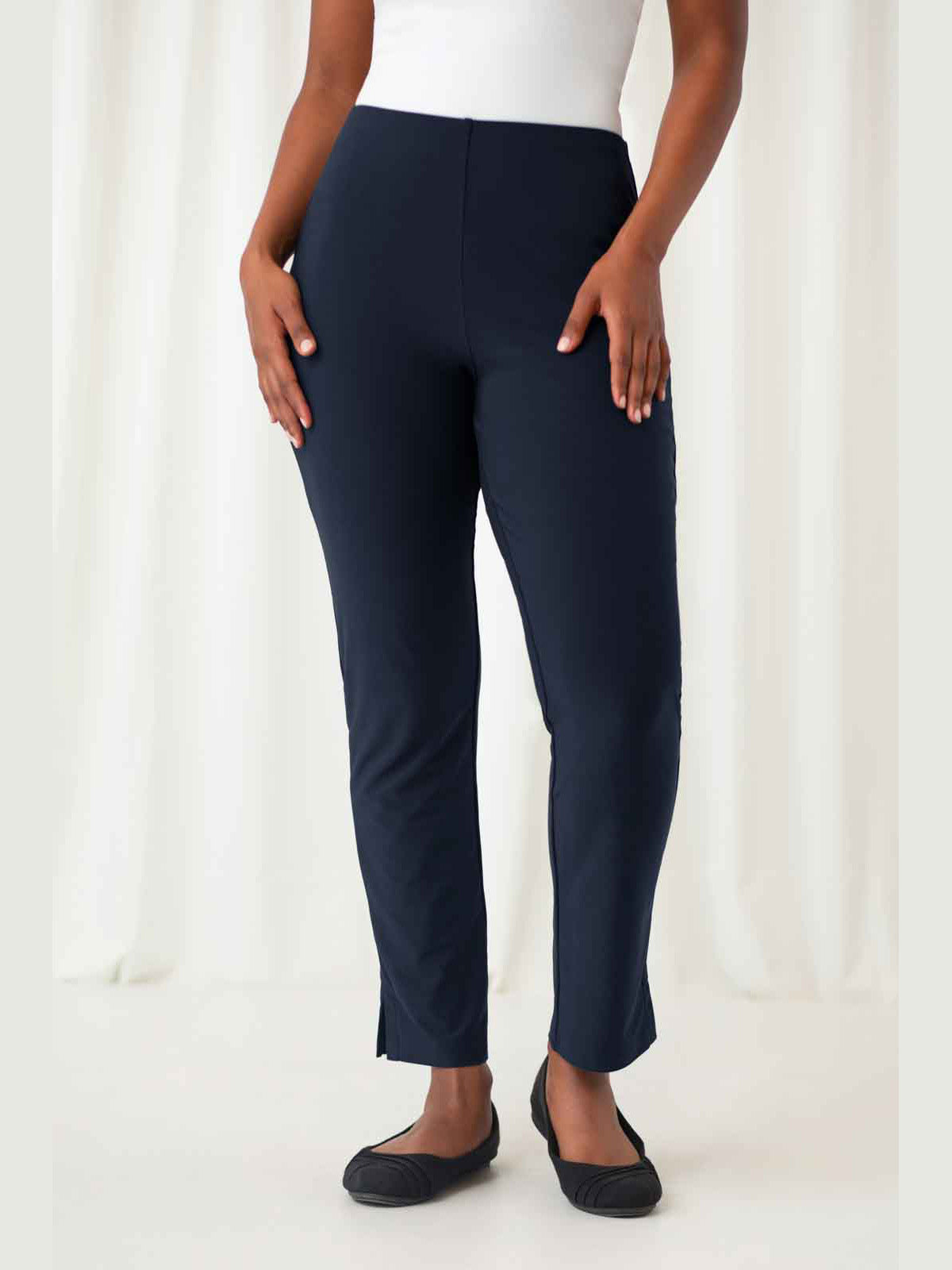 Sympli Narrow Pant Midi, Navy - Statement Boutique