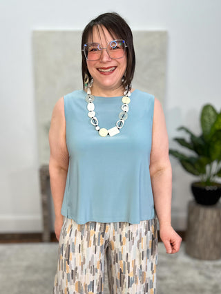 Sympli Nu Flared Shell, Stone Blue - Statement Boutique