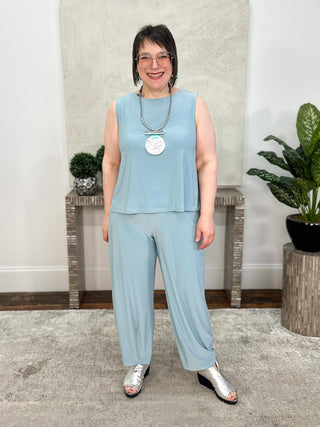 Sympli Narrow Lantern Pant, Stone Blue - Statement Boutique