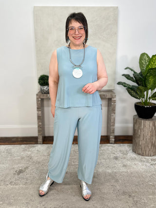 Sympli Narrow Lantern Pant, Stone Blue - Statement Boutique