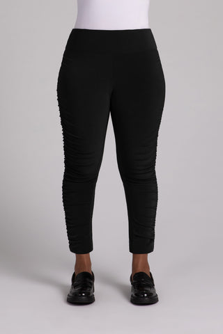 Sympli Ruched Skinny Pant, Black - Statement Boutique