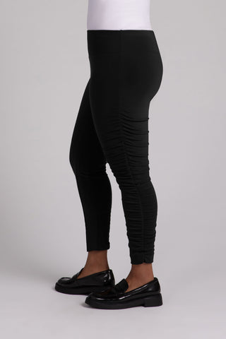 Sympli Ruched Skinny Pant, Black - Statement Boutique